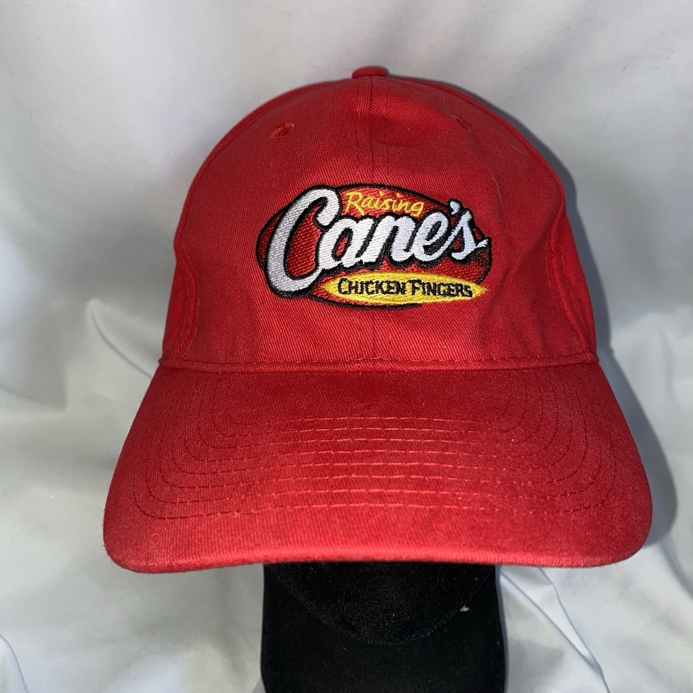 Raising Canes One Love Employee Red Adjustable Strap Back Hat Cap Unisex Adult‎